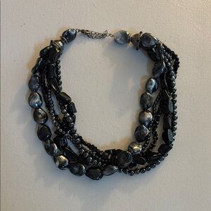 Elegant Black and Grey Beaded Necklace